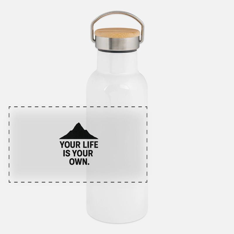 Dein Leben Panorama Thermosflasche mit Bambusdeckel