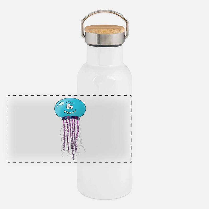 SourireMéduse Gourde isotherme avec bouchon en bambou