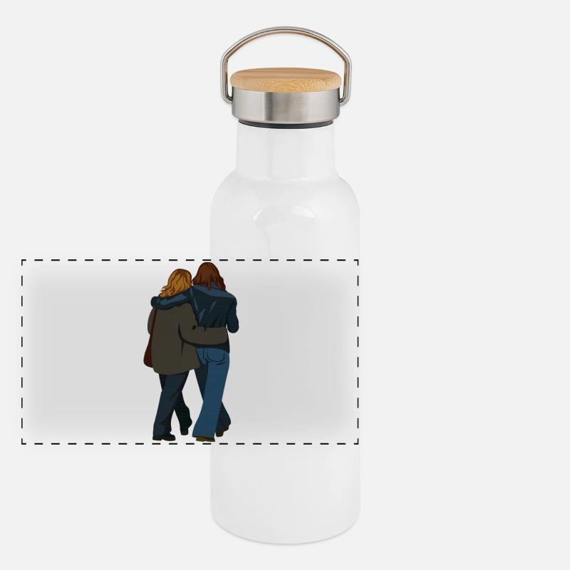 Freundschaft Panorama Thermosflasche mit Bambusdeckel
