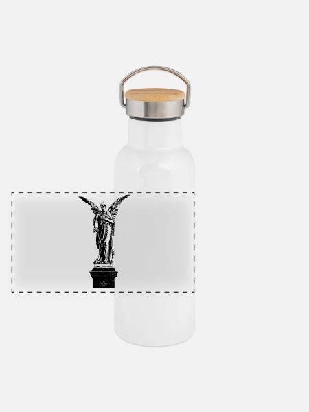 L’Ange des morts sur Stehle - Gourde isotherme avec bouchon en bambou - blanc - Devant
