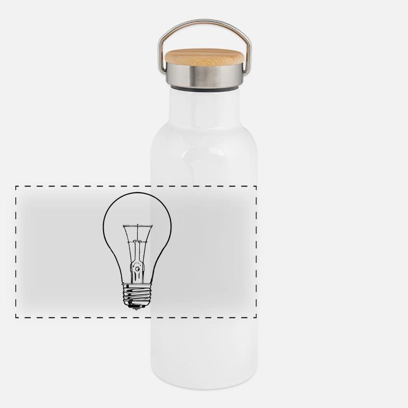 Glühbirne Panorama Thermosflasche mit Bambusdeckel