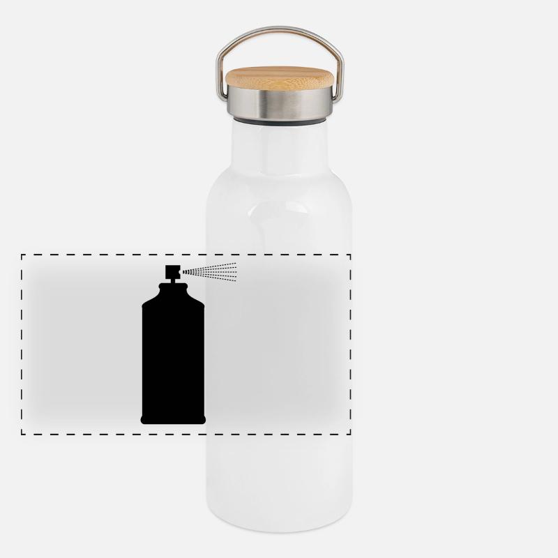 Sprühdose Panorama Thermosflasche mit Bambusdeckel