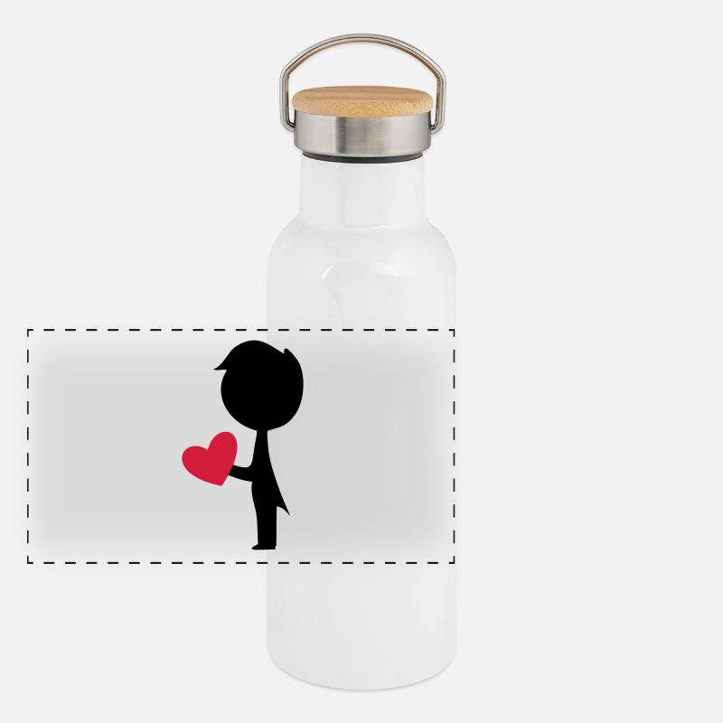 Bräutigam Panorama Thermosflasche mit Bambusdeckel