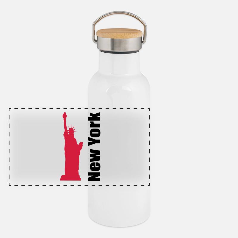 New York Gourde isotherme avec bouchon en bambou