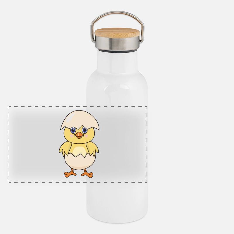 Poulet poulet volaille Gourde isotherme avec bouchon en bambou