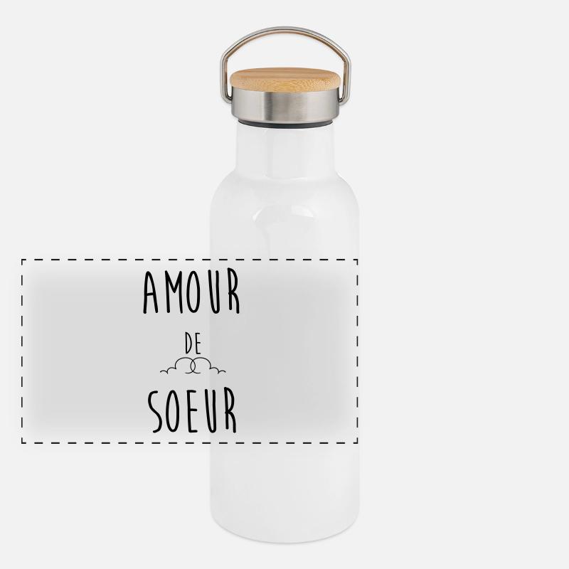 AMOUR DE SOEUR Gourde isotherme avec bouchon en bambou