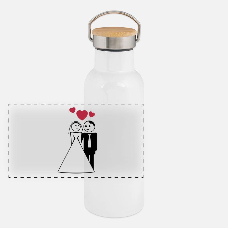 happy wed / newly wed / wedding / stag 2c Panoramic Thermal Bottle with Bamboo Lid