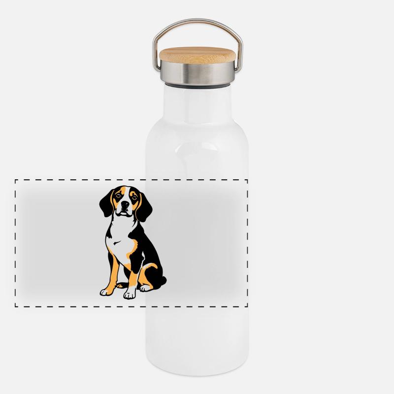 Beagle - Conception de chien de compagnie Gourde isotherme avec bouchon en bambou