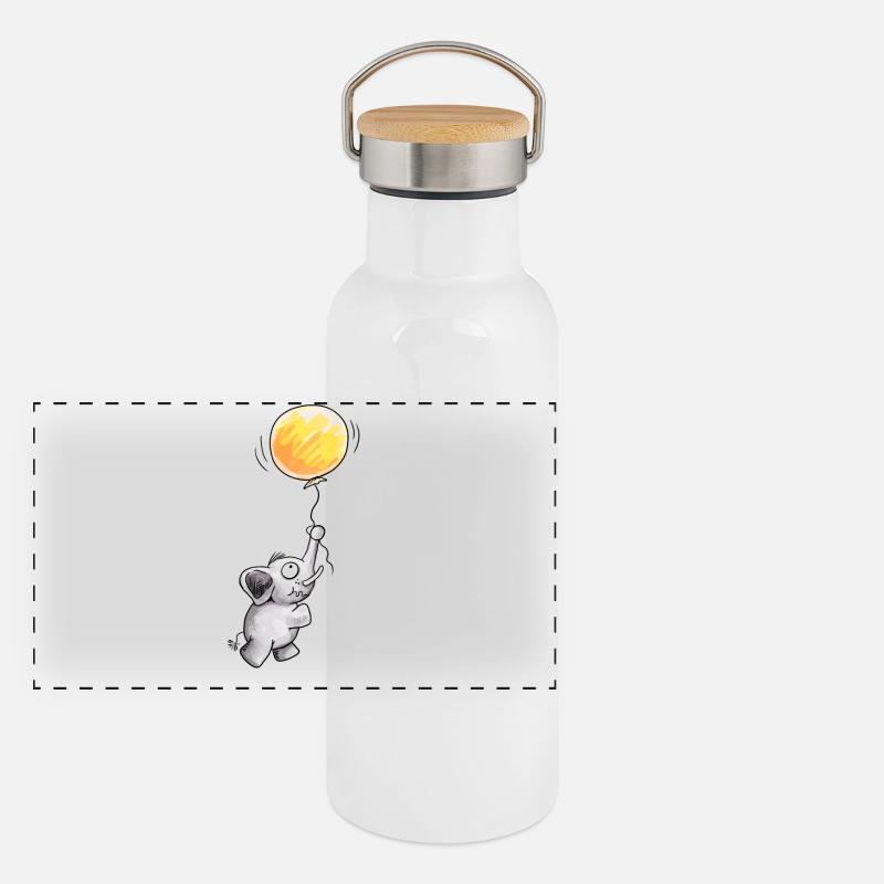 Voler loin - Eléphant - Mignon - Bébé - Cadeau - B Gourde isotherme avec bouchon en bambou
