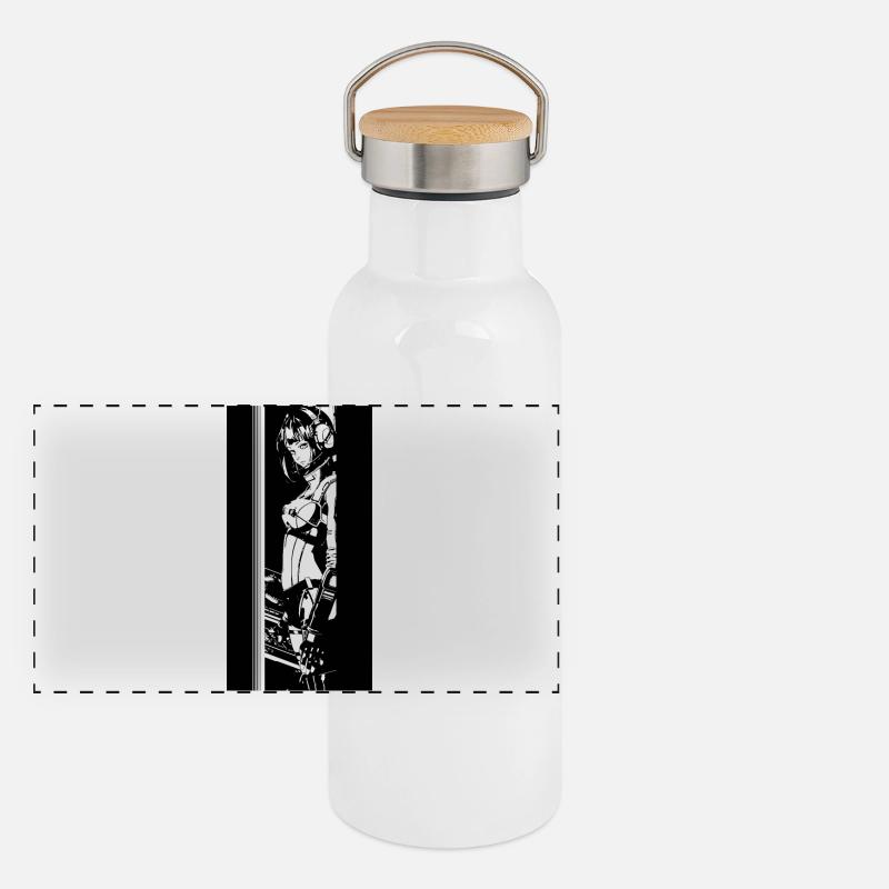 Fille cyberpunk Gourde isotherme avec bouchon en bambou