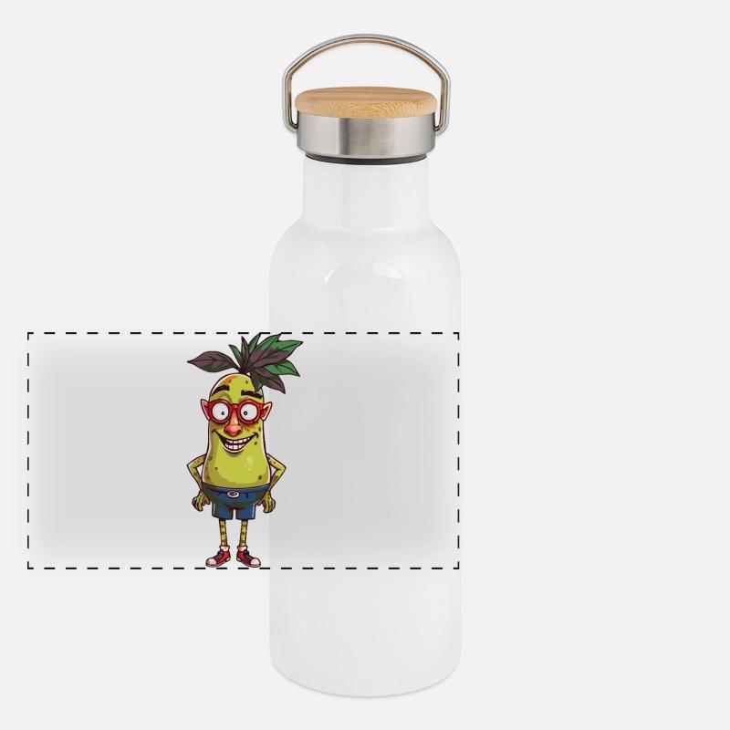 Gourde isotherme avec bouchon en bambou