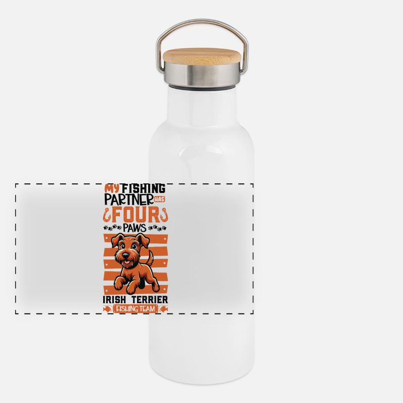 Pêche et terrier irlandais Gourde isotherme avec bouchon en bambou