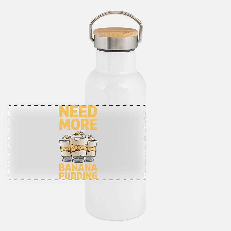 Bananenpudding Bananen Pudding Geschenke Panorama Thermosflasche mit Bambusdeckel