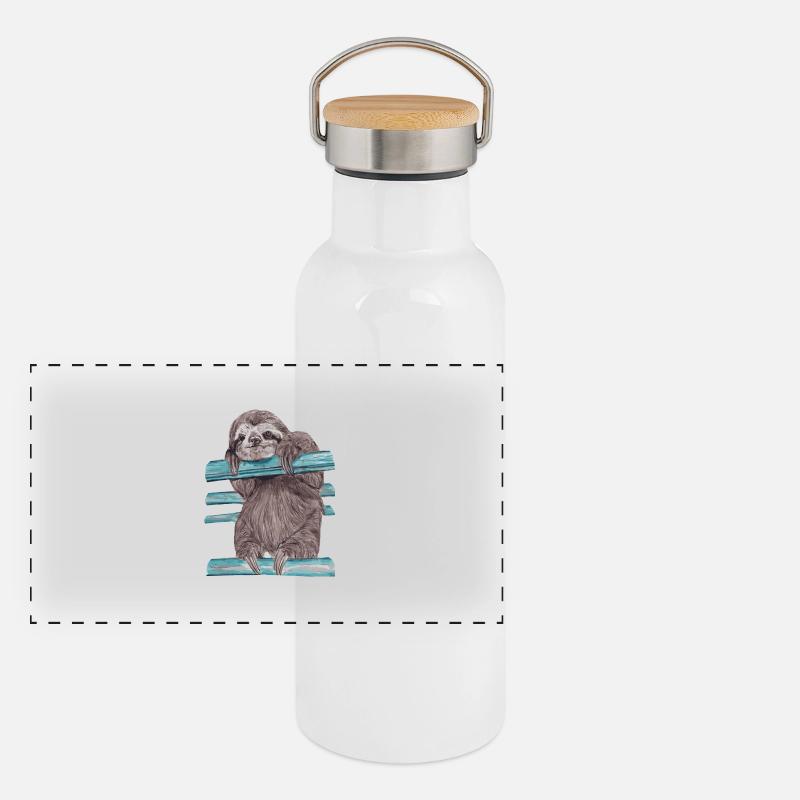 hey mr sloth Panoramic Thermal Bottle with Bamboo Lid