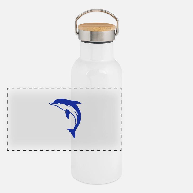 dolphin Panorama Thermosflasche mit Bambusdeckel