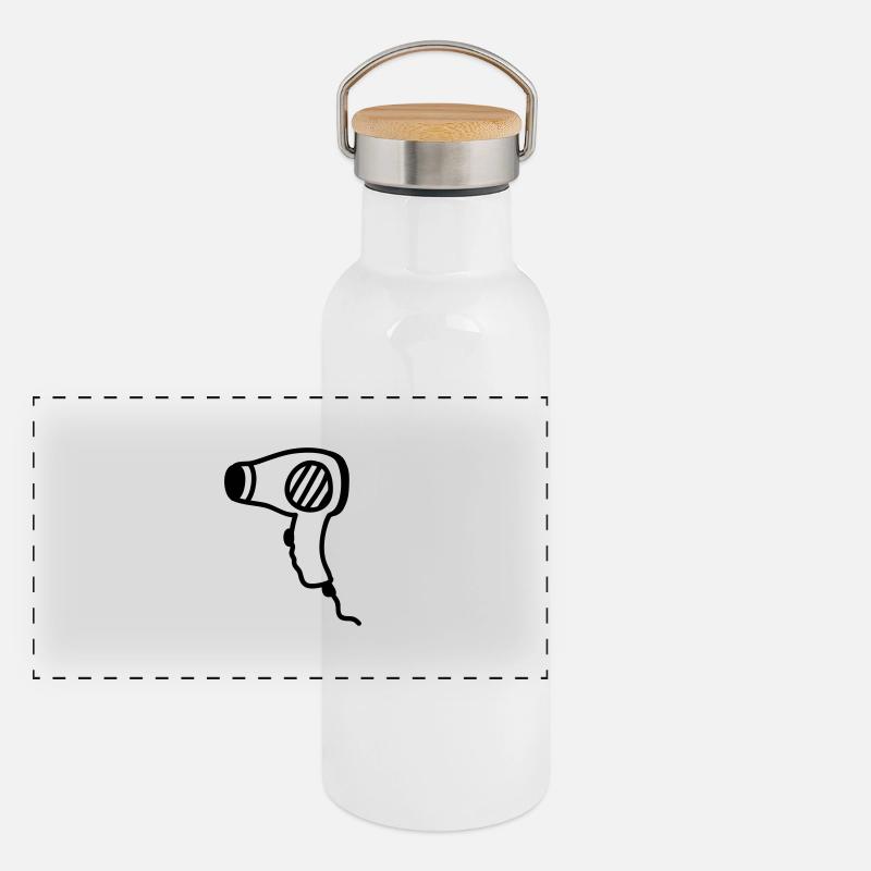 Föhn - Haartrockner - Line Panorama Thermosflasche mit Bambusdeckel