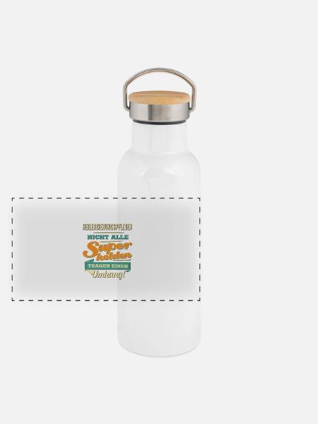 Superhelden Umhang - Heilerziehungspfleger - - Panorama Thermosflasche mit Bambusdeckel - Weiß