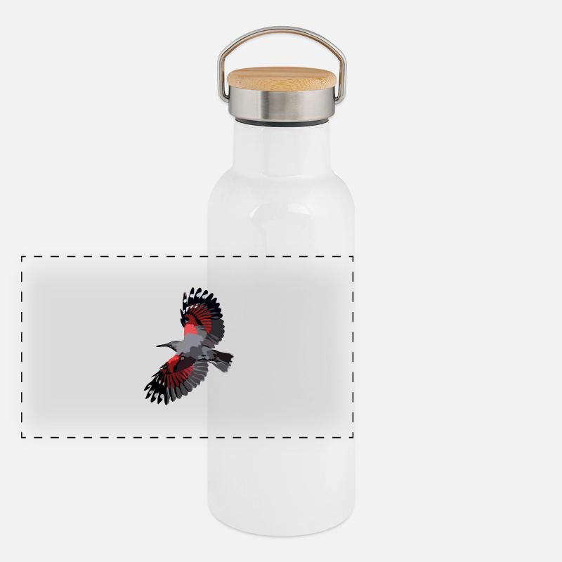 Mauerläufer Panorama Thermosflasche mit Bambusdeckel