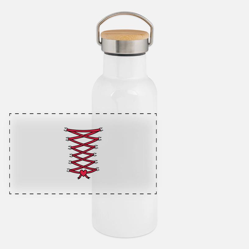 coeur corset Gourde isotherme avec bouchon en bambou