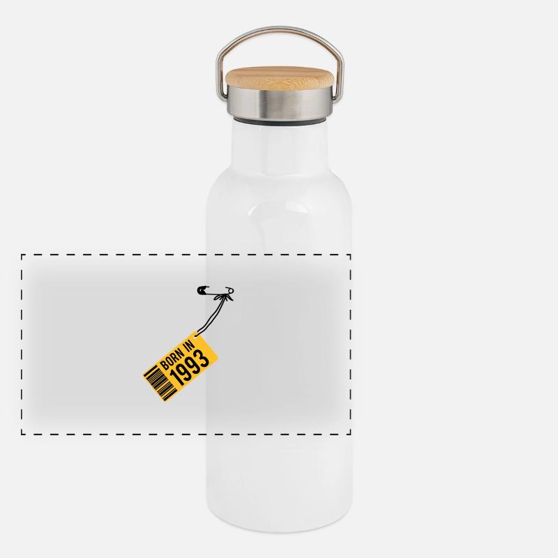Geburtstag - Born in 1993 Panorama Thermosflasche mit Bambusdeckel