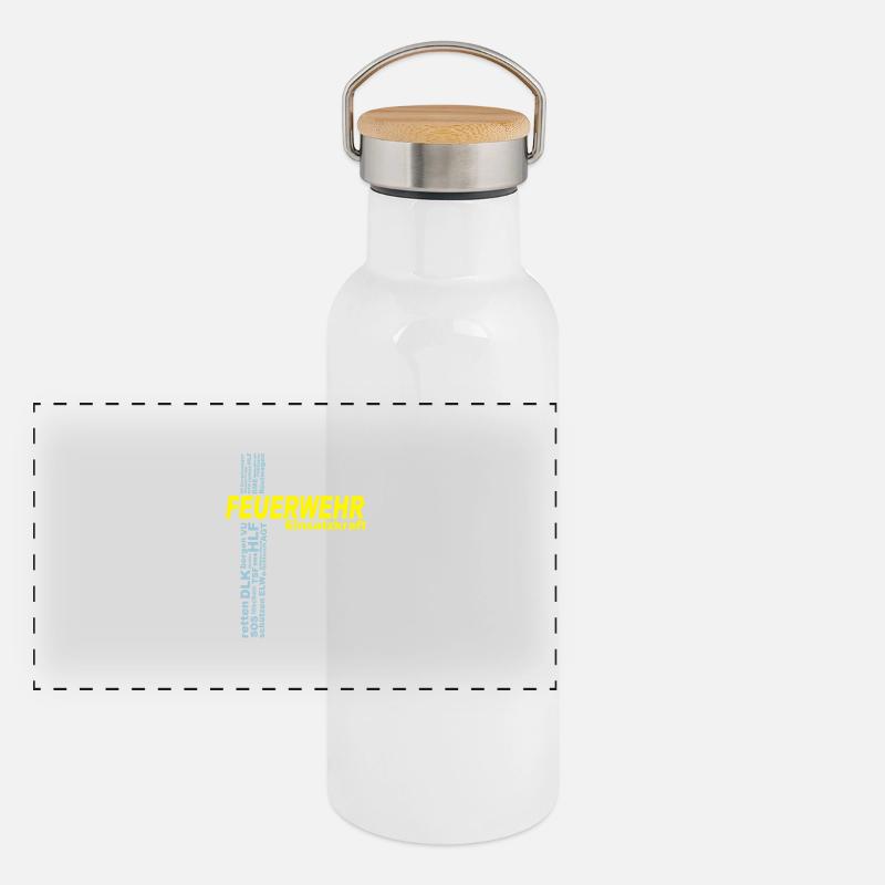 Feuerwehr Einsatzkraft Panorama Thermosflasche mit Bambusdeckel