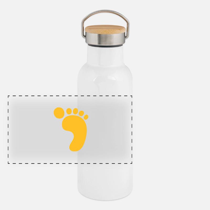 Grosse empreinte! Gourde isotherme avec bouchon en bambou