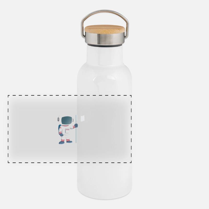 Astronaut Panorama Thermosflasche mit Bambusdeckel