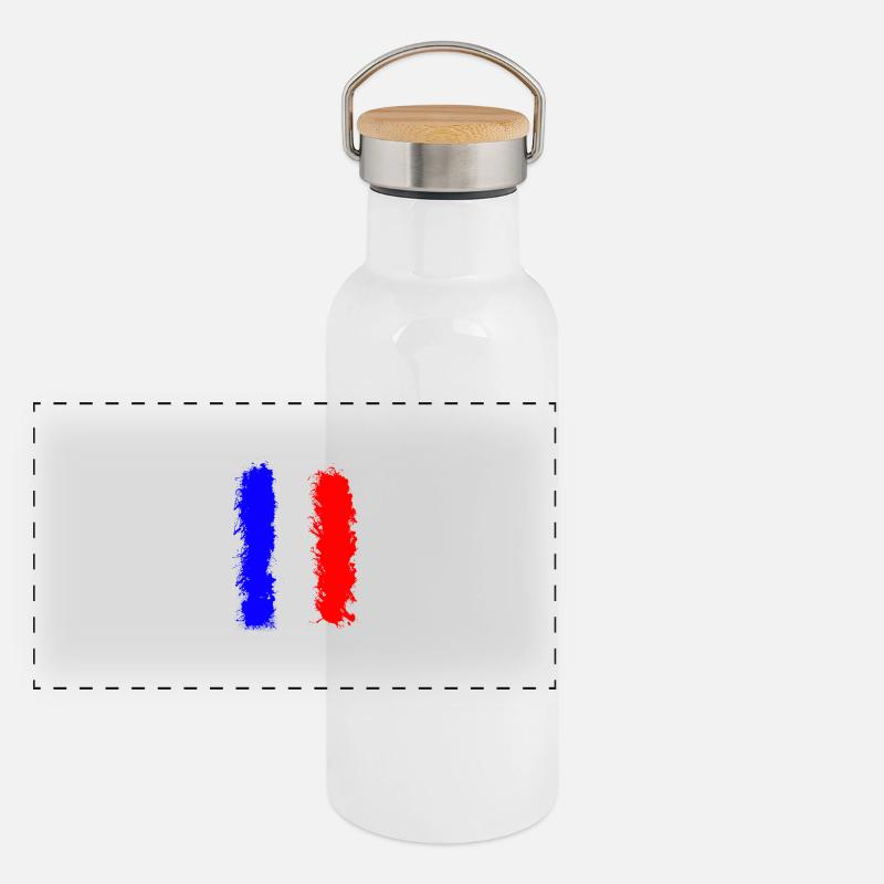 French flag Panoramic Thermal Bottle with Bamboo Lid