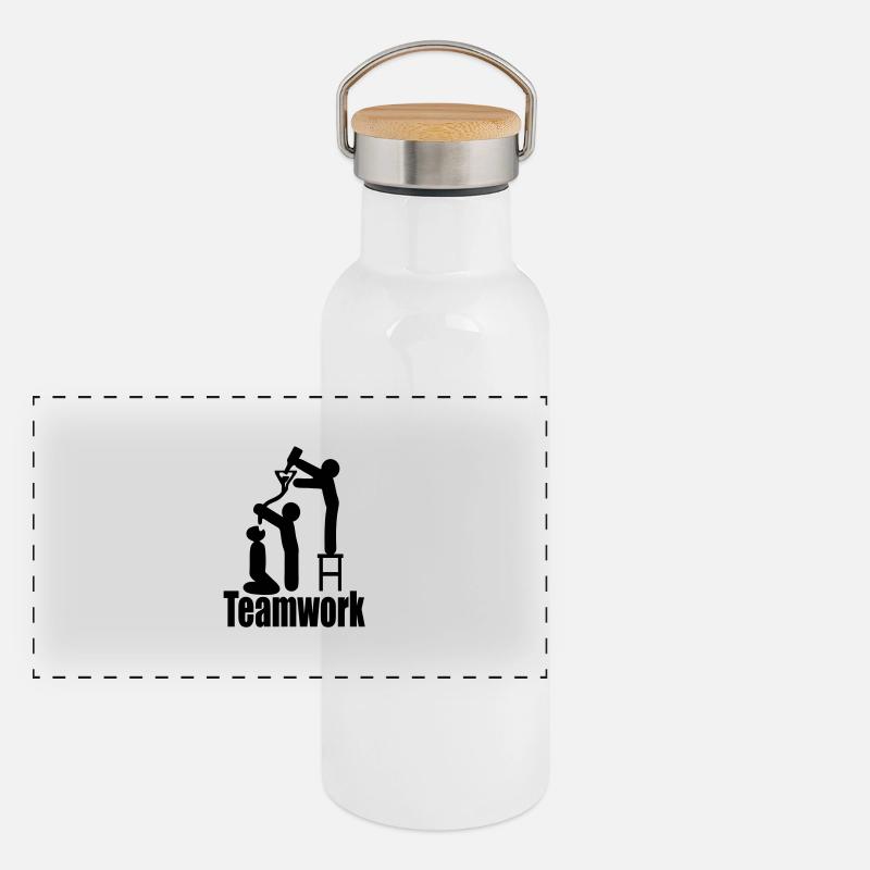 teamwork beer Panoramic Thermal Bottle with Bamboo Lid