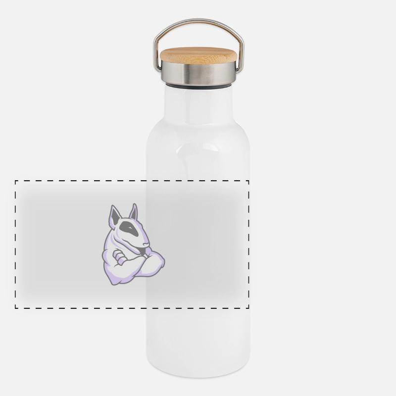 Bullterrier Mascot 3c Panoramic Thermal Bottle with Bamboo Lid