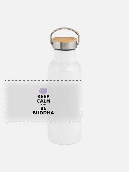 be buddha - Panorama Thermosflasche mit Bambusdeckel - Weiß