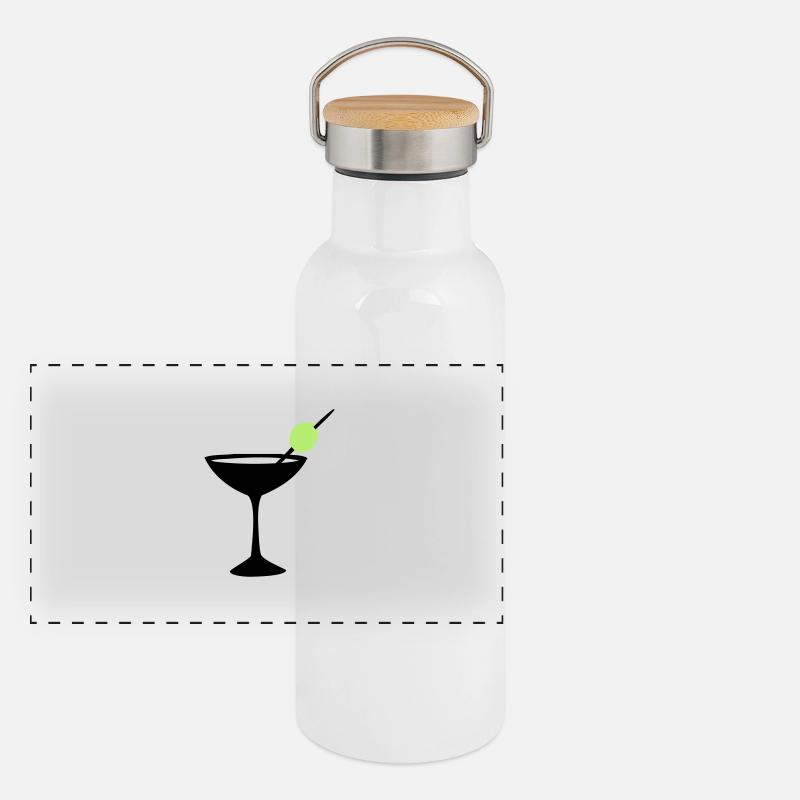 cocktail de martini Gourde isotherme avec bouchon en bambou