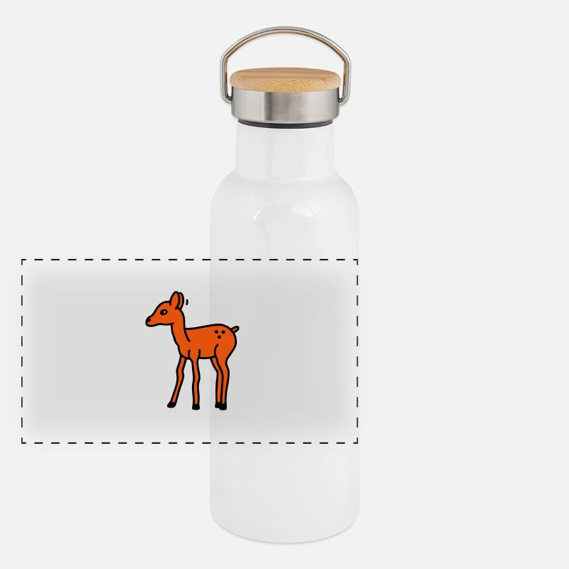Reh scheu - V2 Panorama Thermosflasche mit Bambusdeckel