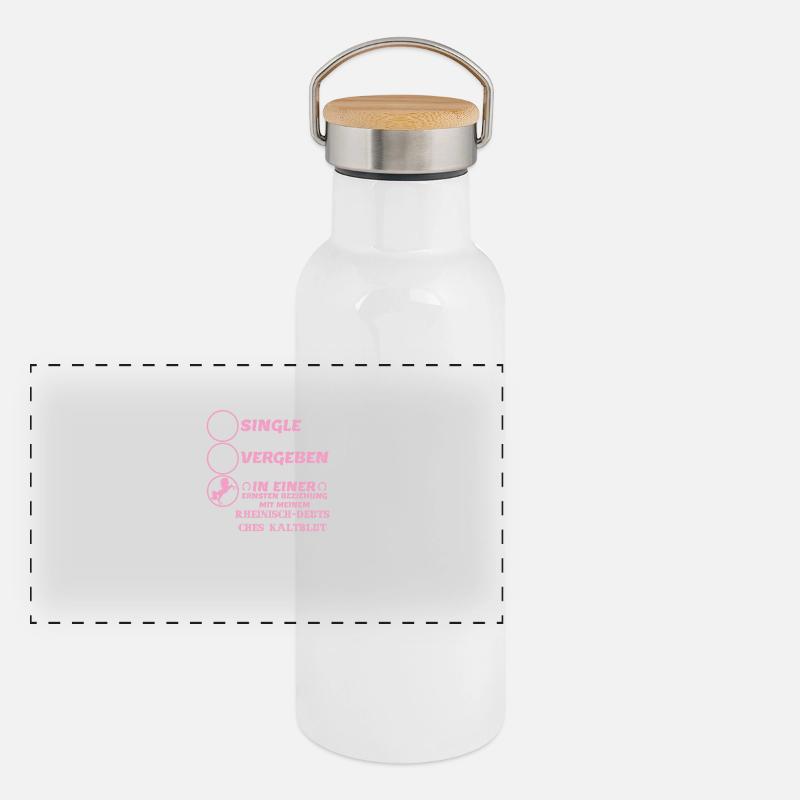 Beziehung Rheinisch Deutsches Kaltblut Panorama Thermosflasche mit Bambusdeckel