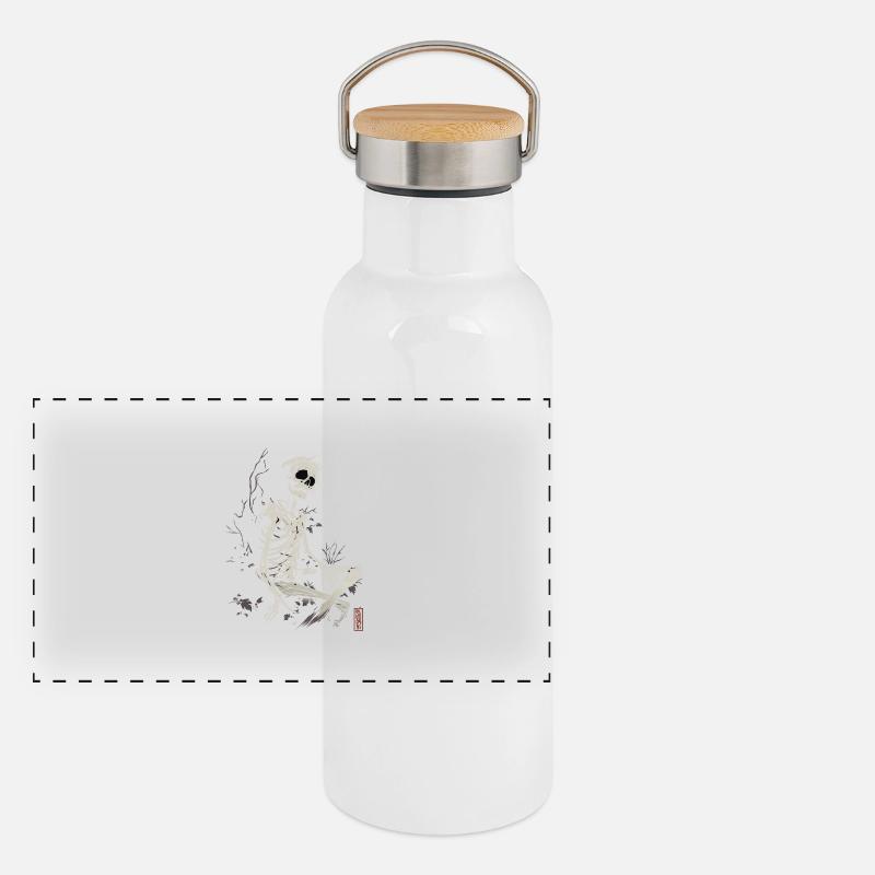 Sitting Skeleton Panoramic Thermal Bottle with Bamboo Lid