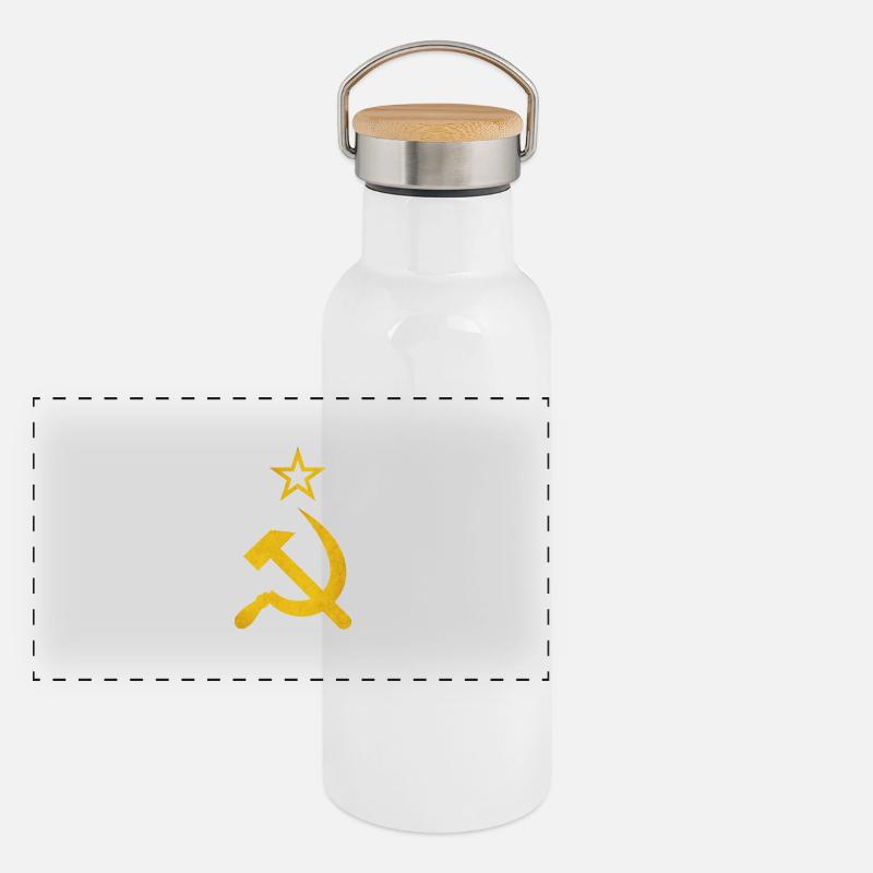 Hammer and Sickle Panoramic Thermal Bottle with Bamboo Lid