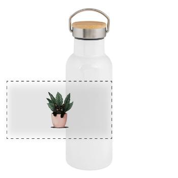 Pot pour chat - Gourde isotherme avec bouchon en bambou - blanc - Devant
