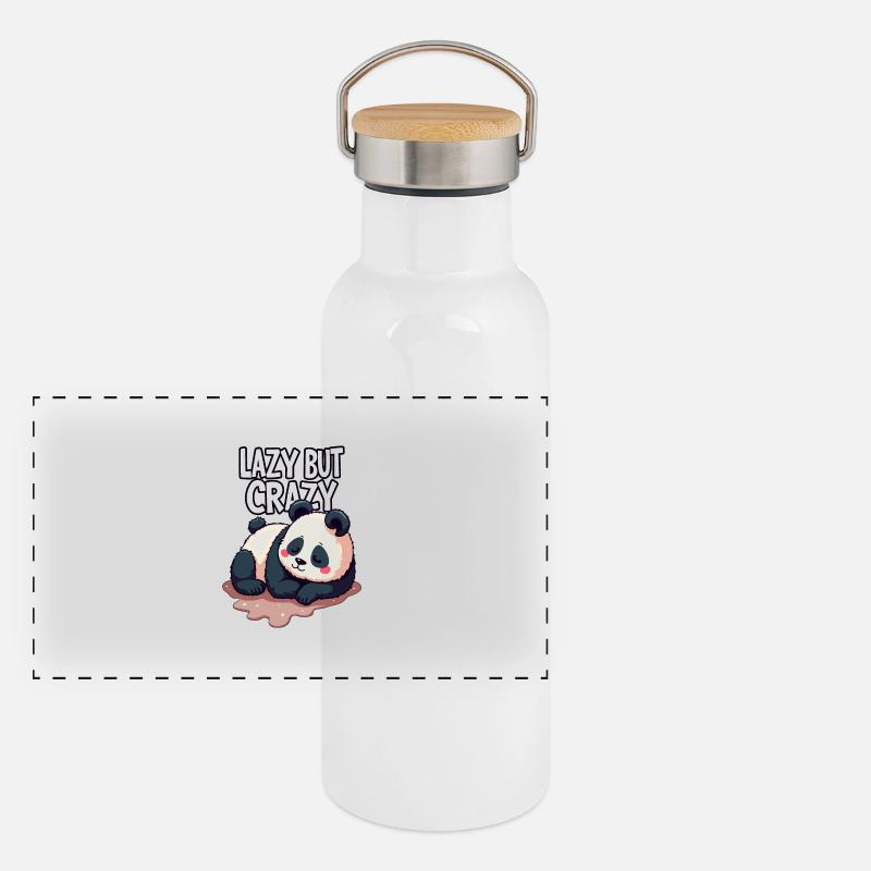 Lazy But Crazy Panoramic Thermal Bottle with Bamboo Lid
