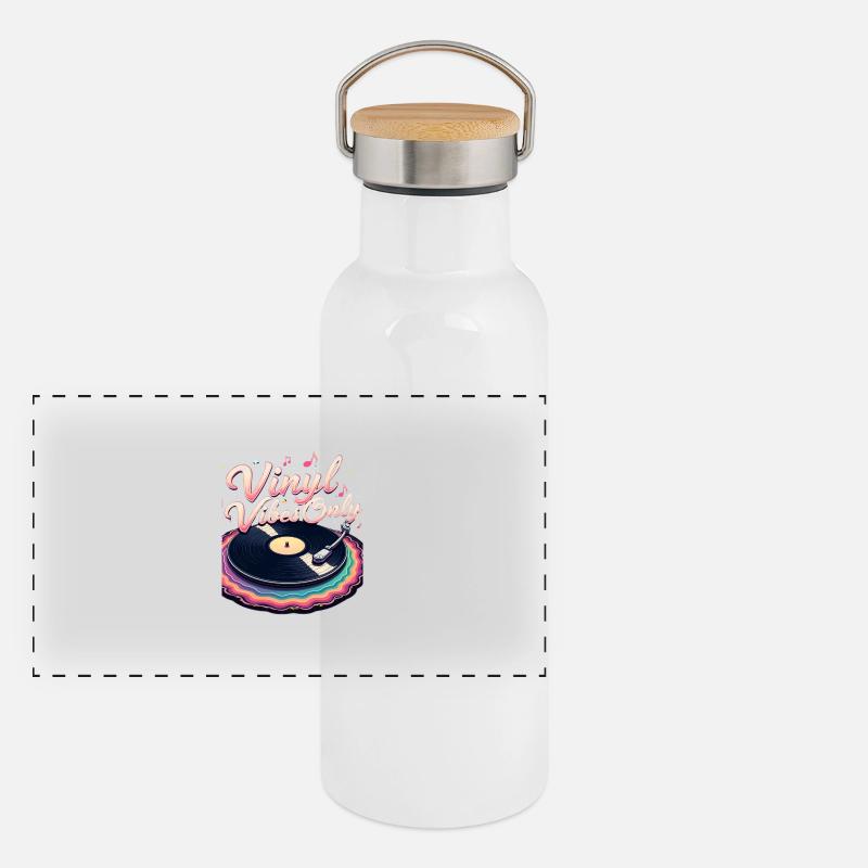 Vibrations vinyle uniquement Gourde isotherme avec bouchon en bambou