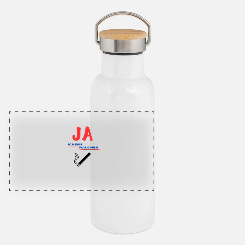 Panorama Thermosflasche mit Bambusdeckel