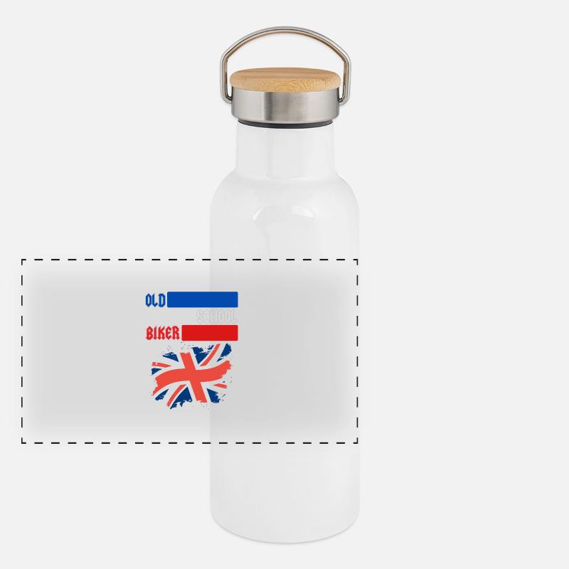 OLD SCHOOL BIKER UK Panorama Thermosflasche mit Bambusdeckel