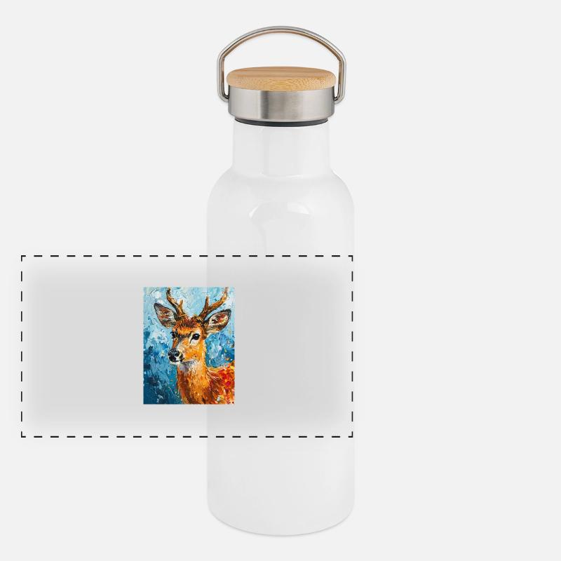 Image de cerf Gourde isotherme avec bouchon en bambou