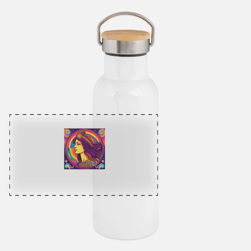 Jungfrau Geburtstag geboren Geschenkidee Panorama Thermosflasche mit Bambusdeckel