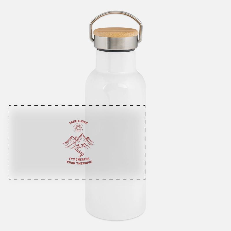Take a hike Panorama Thermosflasche mit Bambusdeckel