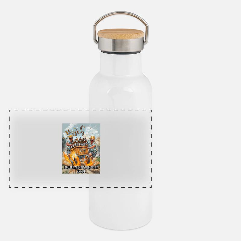 Charrette à bras boisson boisson cadeau Gourde isotherme avec bouchon en bambou