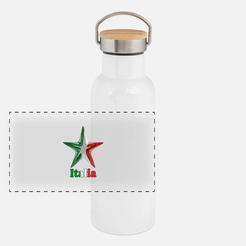 Stella d Italia Gourde isotherme avec bouchon en bambou