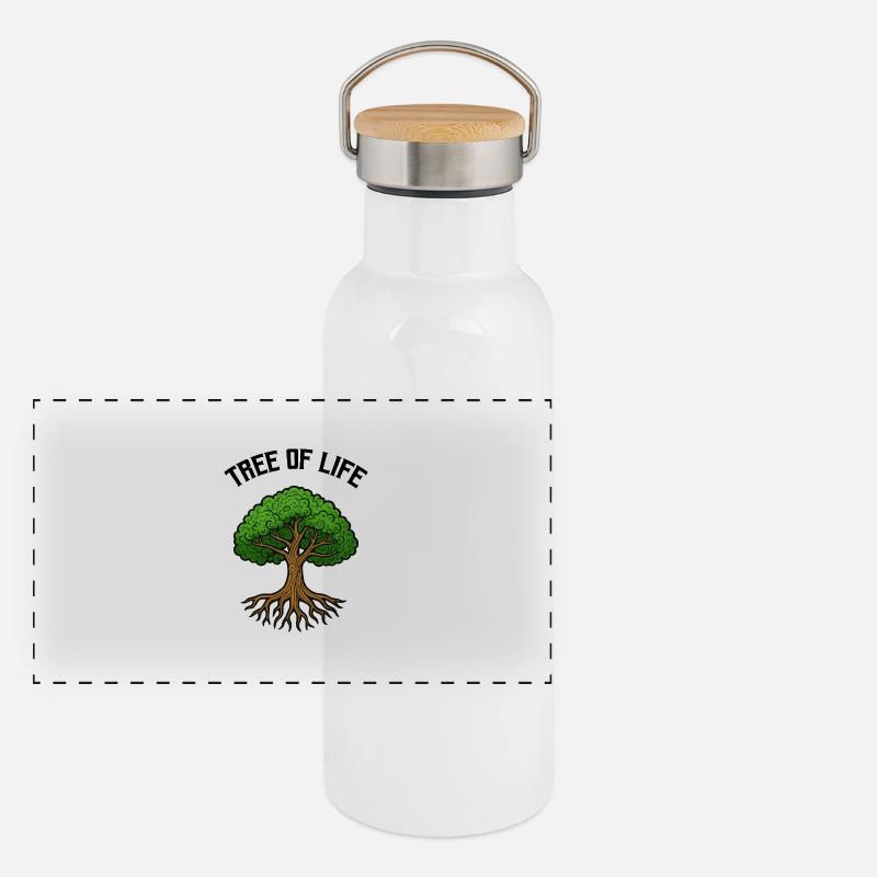 baum des lebens Panorama Thermosflasche mit Bambusdeckel