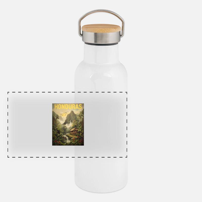 Honduras Pride Holiday Gift Panoramic Thermal Bottle with Bamboo Lid