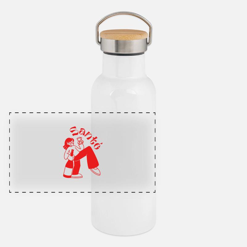Santé: Das Leben feiern Panorama Thermosflasche mit Bambusdeckel