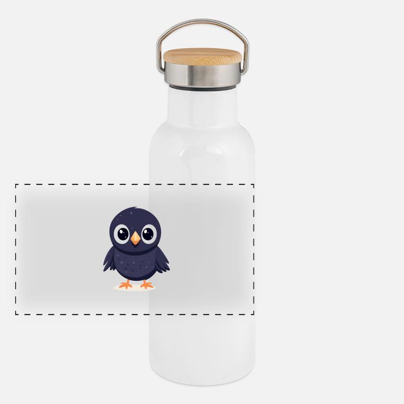 Petit corbeau Gourde isotherme avec bouchon en bambou